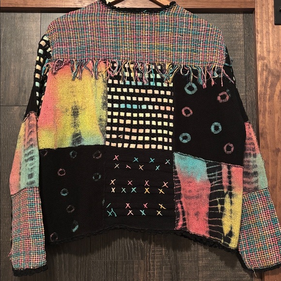 Sandy Starkman Vintage Patchwork Knit Cardigan Jacket - Picture 5 of 5